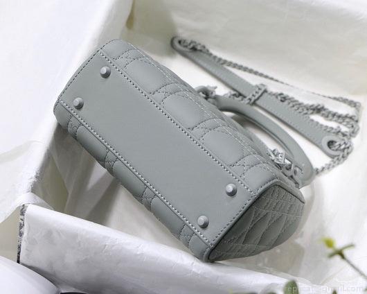 Dior M0505 Mini Dior Lady Bag Gray Cannage Lambskin