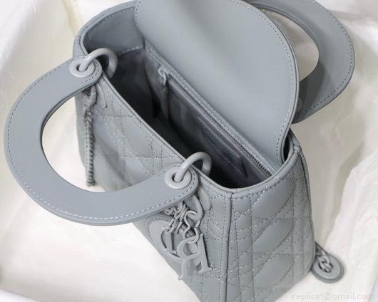 Dior M0505 Mini Dior Lady Bag Gray Cannage Lambskin