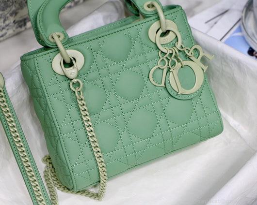 Dior M0505 Mini Dior Lady Bag Green Cannage Lambskin