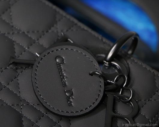 Dior M0565 Medium Lady Dior Cannage Calfskin Bag Black