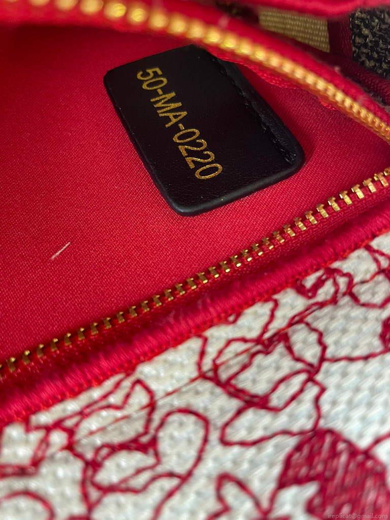 Dior M0565 Medium Lady D-Life Bag Multicolor Butterfly Embroidery