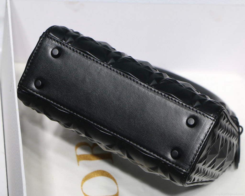 Dior M0505 Mini Dior Lady Bag Black Cannage Calfskin with Diamond Motif