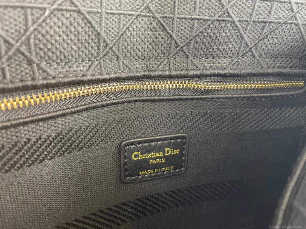 Dior M0565 Medium Lady D-Life Bag Cannage Embroidery Black