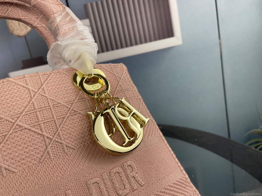 Dior M0565 Medium Lady D-Life Bag Cannage Embroidery Rosewood
