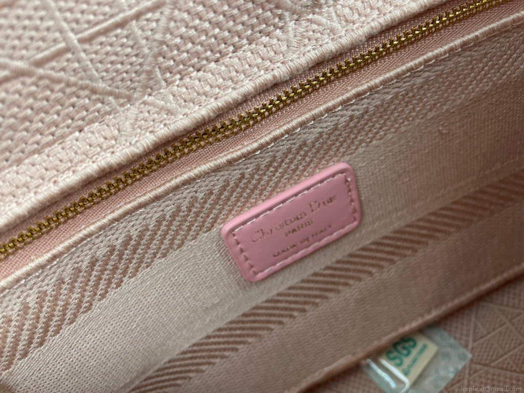 Dior M0565 Medium Lady D-Life Bag Cannage Embroidery Rosewood