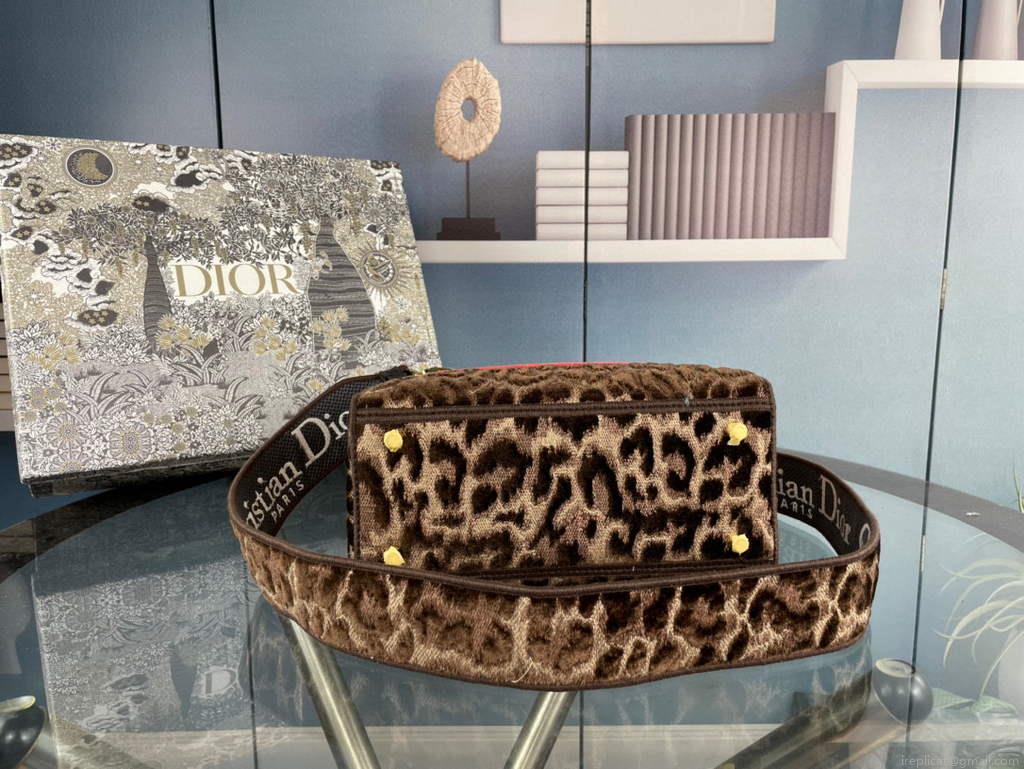 Dior M0565 Medium Lady D-Life Bag Beige Multicolor Mizza Embroidery With Yellow