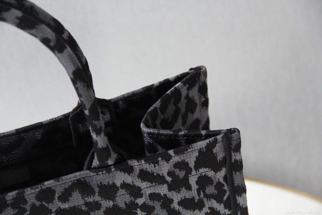 Dior M1296 Dior Small Book Tote Grey Multicolor Mizza Embroidery