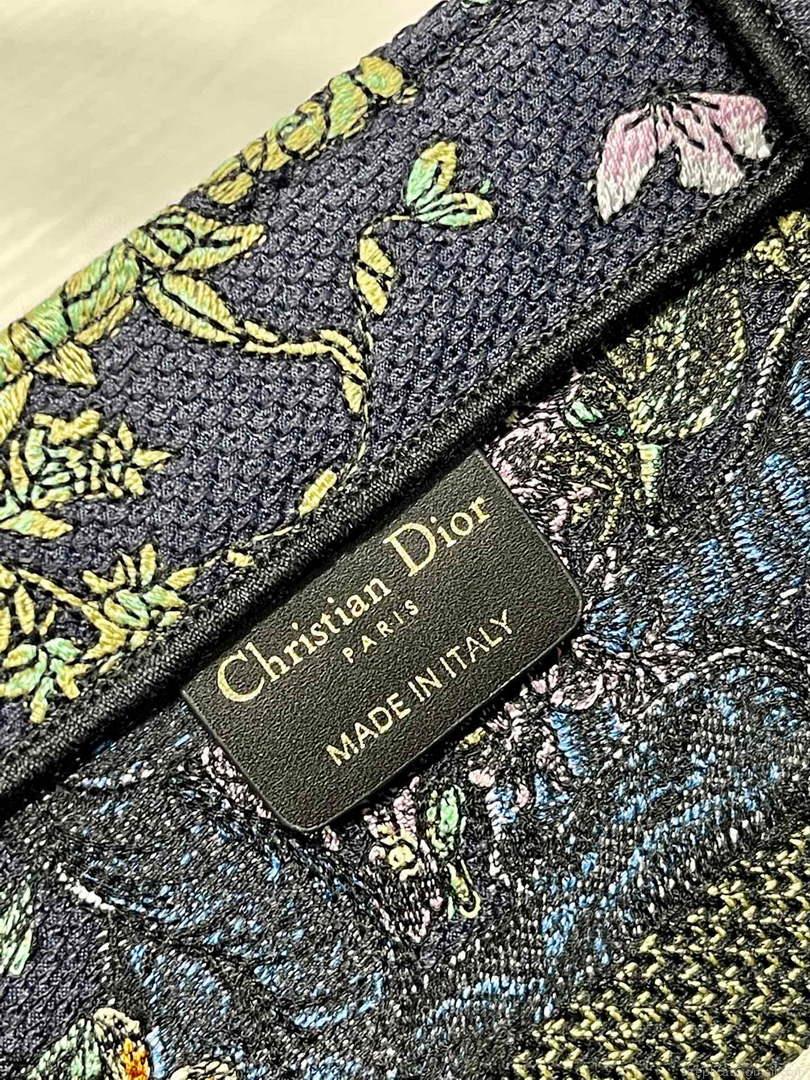 Dior M1296 Medium Book Tote D-Constellation embroidery in shades of blue