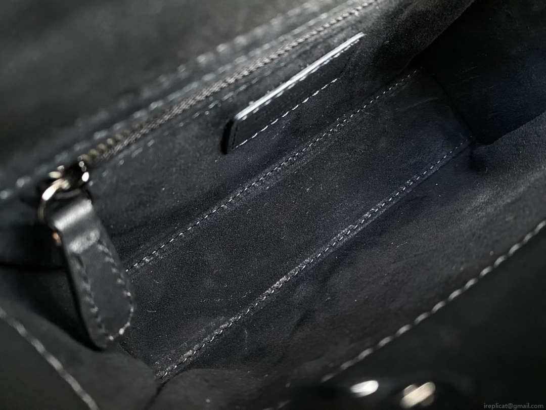 Dior Mini Dior Lady Bag Navy Black Metallic Cannage Lambskin with Beaded Embroidery M0505 Black