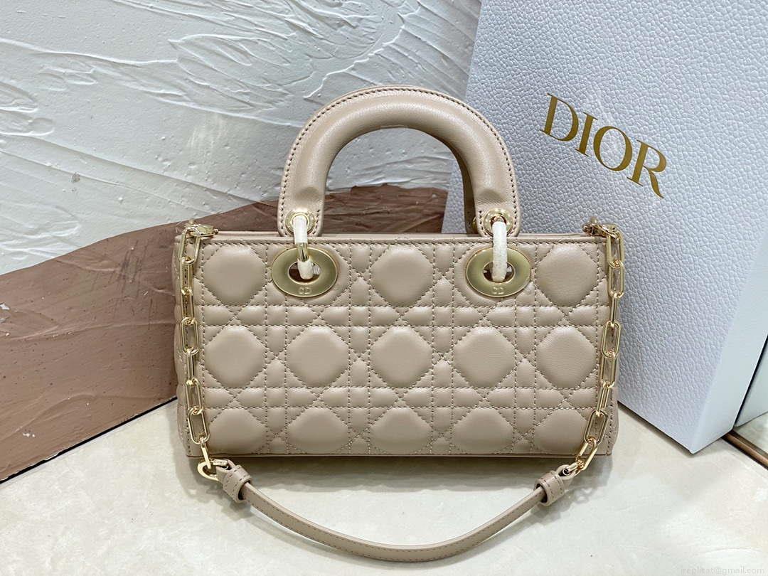 Dior M0613 Small Lady D-joy Bag Sand Colored Cannage Lambskin