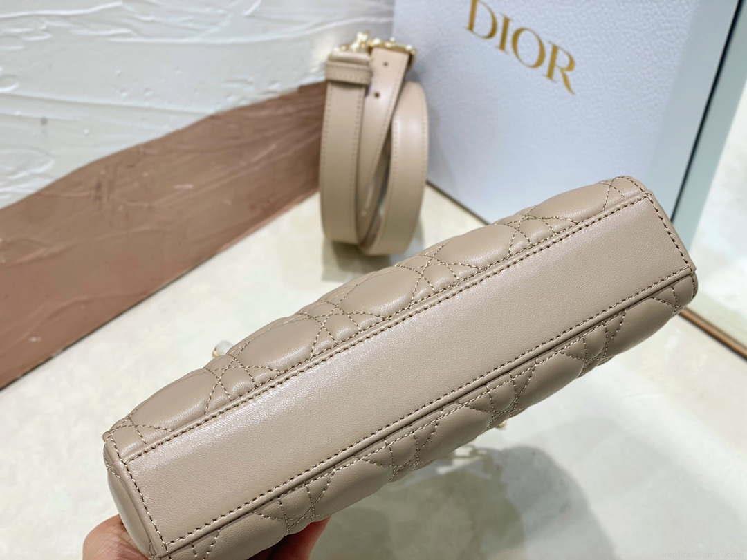 Dior M0613 Small Lady D-joy Bag Sand Colored Cannage Lambskin