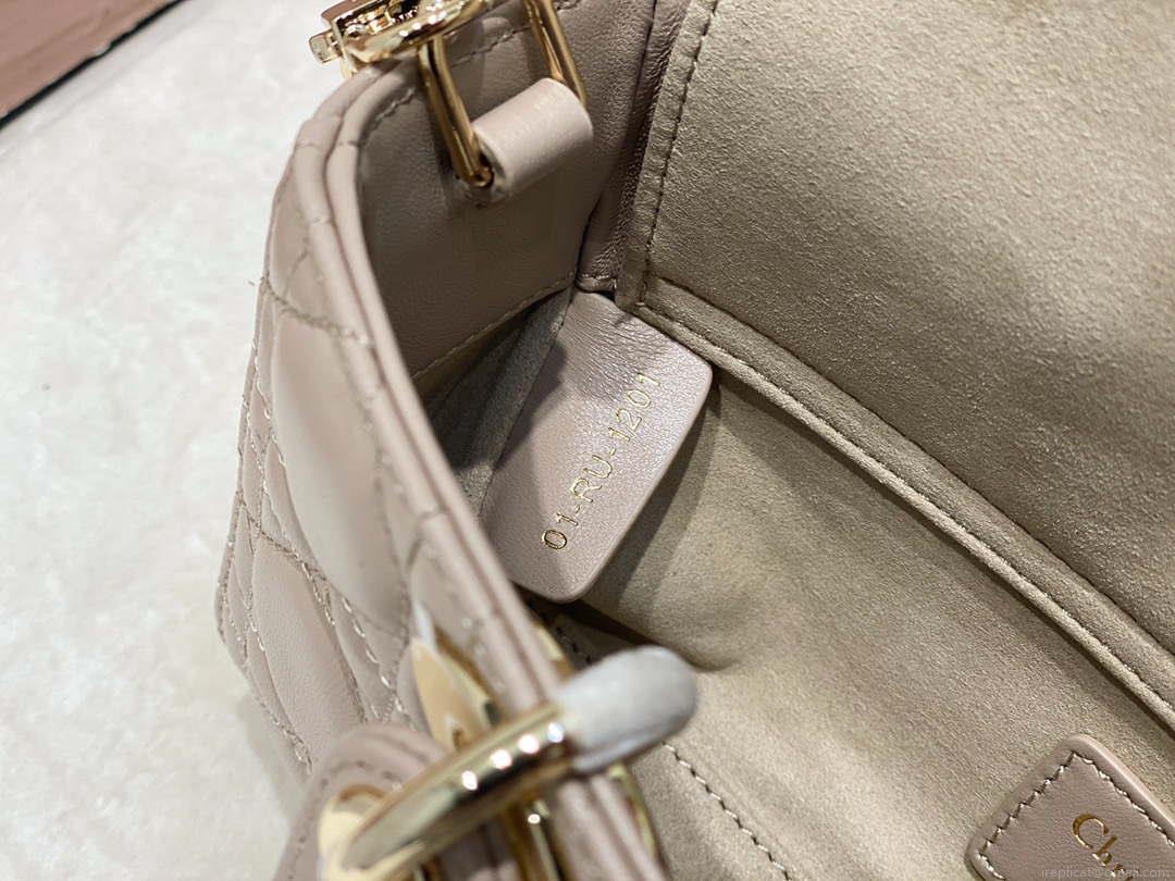 Dior M0613 Small Lady D-joy Bag Sand Colored Cannage Lambskin