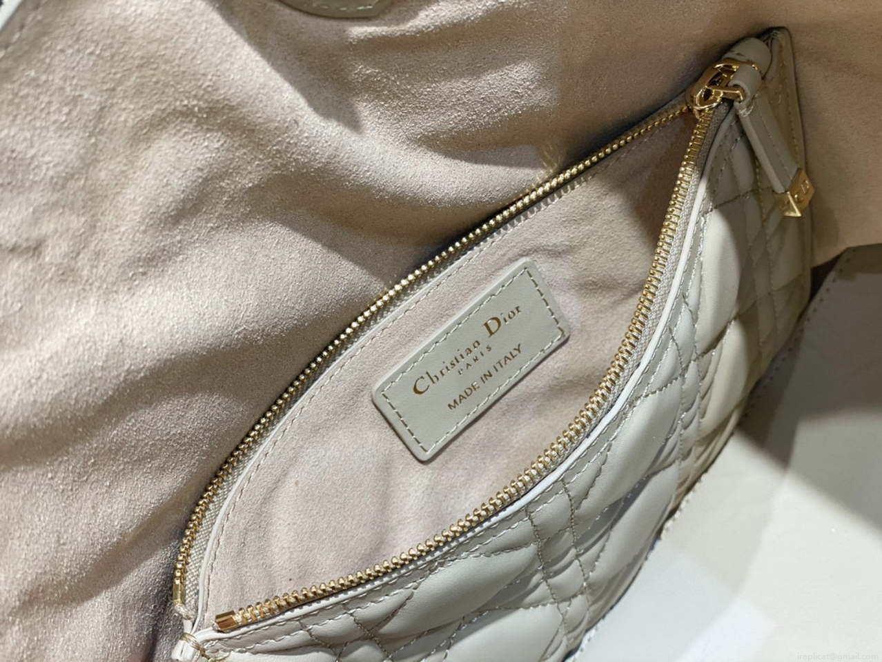 Dior M2820 Large Dior Toujours Bag Beige Macrocannage Calfskin