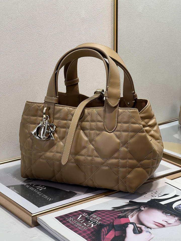 Dior M2822 Small Dior Toujours Bag Apricot Macrocannage Calfskin