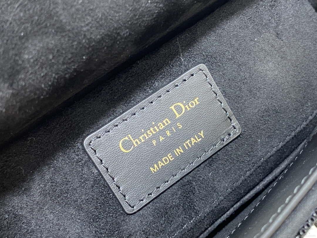Dior M0613 Small Lady D-joy Bag Cannage Lambskin Limited Edition Heavy Industry Beads Black