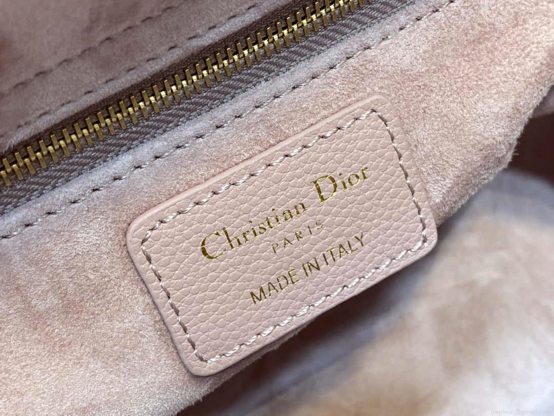 Dior M0565 Medium Lady Dior Bag Pink Grained Cannage Calfskin Gold