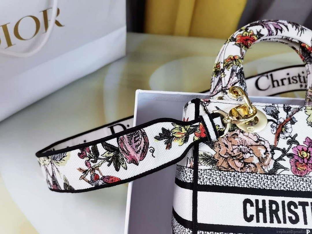 Dior M0565 Medium Lady D-Lite Multicolor Florilegio Embroidery M1030