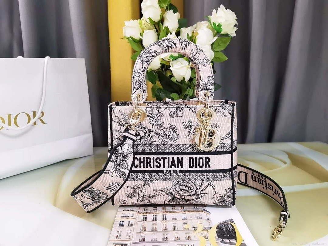 Dior M0565 Medium Lady D-Lite Multicolor Florilegio Embroidery M1032
