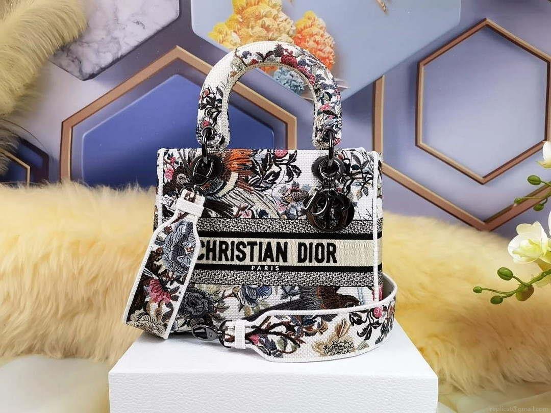 Dior M0565 Medium Lady D-Lite Multicolor Florilegio Embroidery M1033