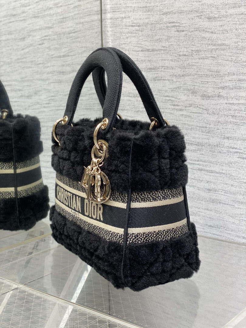 Dior M0565 Medium Lady D-Lite Wool Black M1037