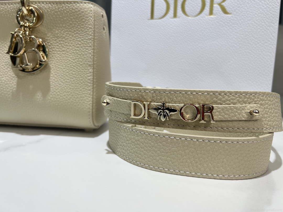 Dior M1151 Small Lady D-Sire My ABCDior Bag Beige Bull Leather