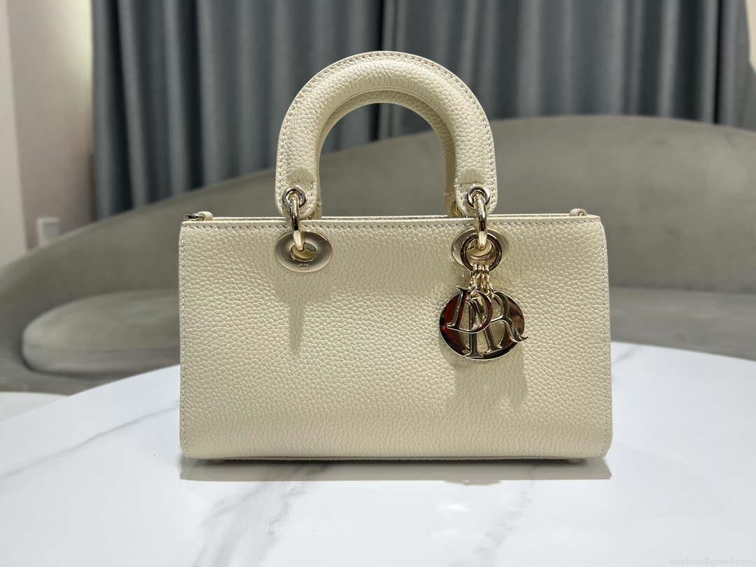 Dior M1151 Small Lady D-Sire My ABCDior Bag Beige Bull Leather