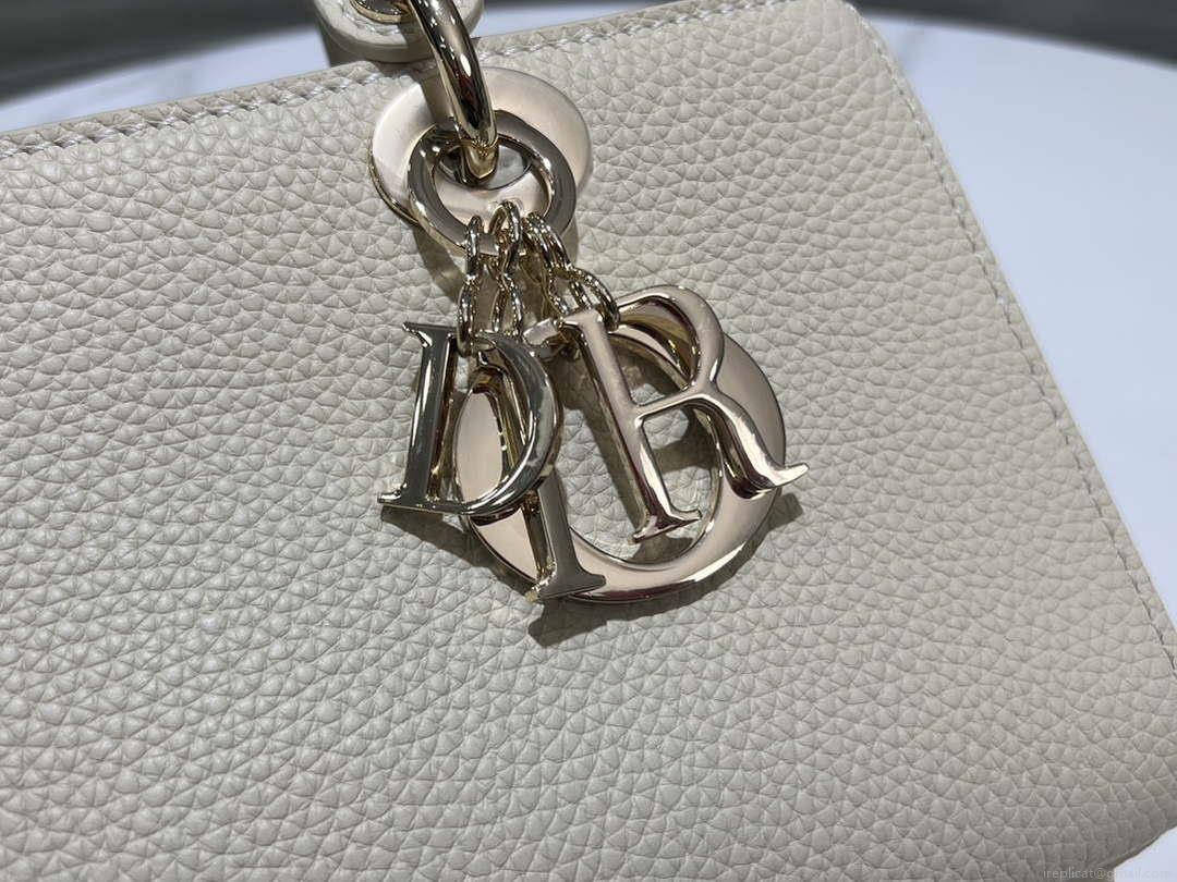 Dior M1151 Small Lady D-Sire My ABCDior Bag Beige Bull Leather