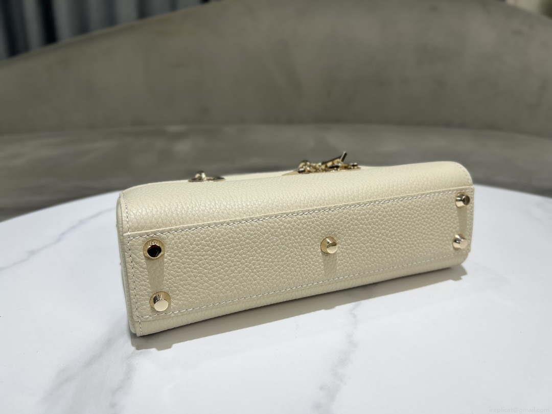 Dior M1151 Small Lady D-Sire My ABCDior Bag Beige Bull Leather