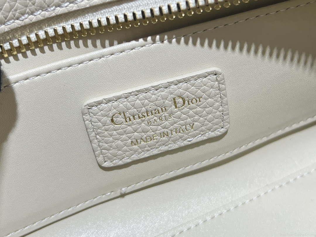 Dior M1151 Small Lady D-Sire My ABCDior Bag Beige Bull Leather
