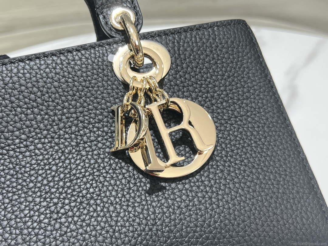 Dior M1151 Small Lady D-Sire My ABCDior Bag Black Bull Leather