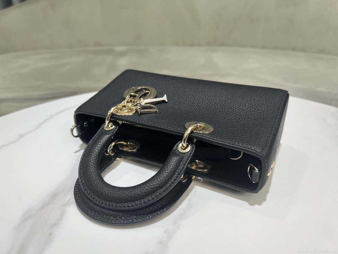 Dior M1151 Small Lady D-Sire My ABCDior Bag Black Bull Leather