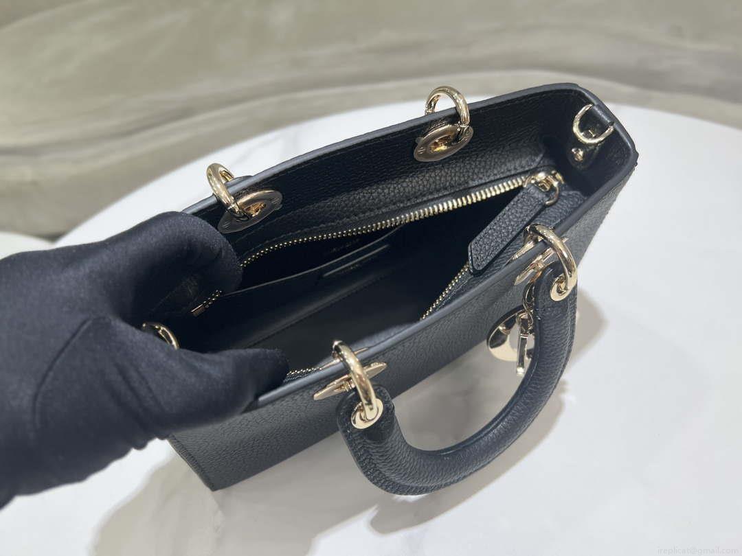 Dior M1151 Small Lady D-Sire My ABCDior Bag Black Bull Leather