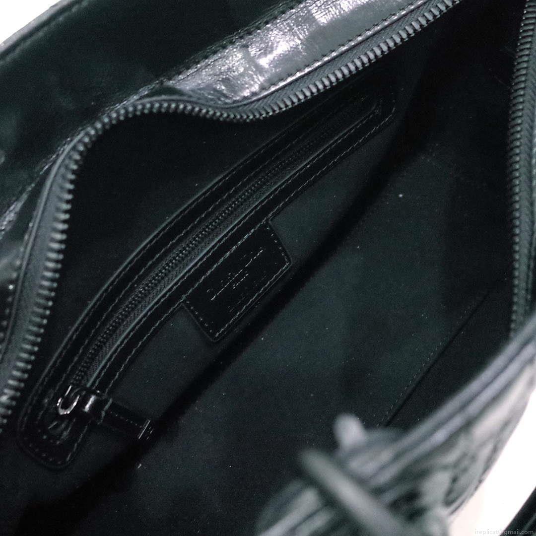 Dior Medium M1151 Lady D-Sire My ABCDior Bag Black Macrocannage Crinkled Calfskin