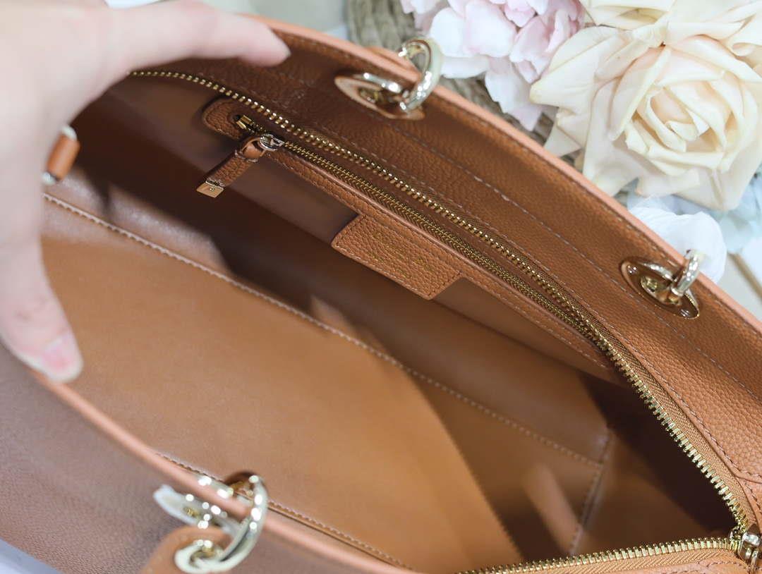 Dior Large M1152 Lady D-Sire My ABCDior Bag Dark Brandy Bull Leather