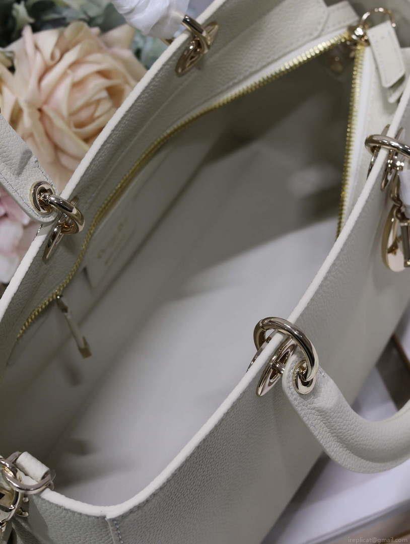 Dior M1152 Large Lady D-Sire My ABCDior Bag Beige Bull Leather
