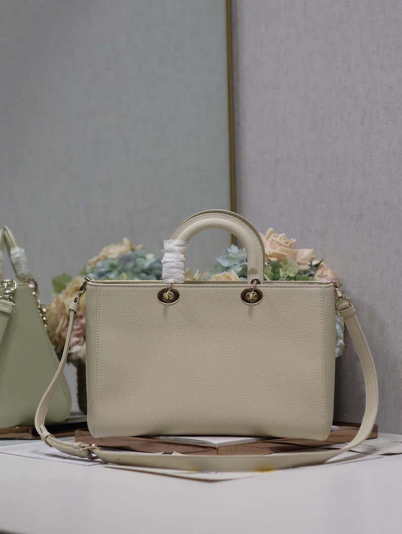 Dior M1152 Large Lady D-Sire My ABCDior Bag Beige Bull Leather