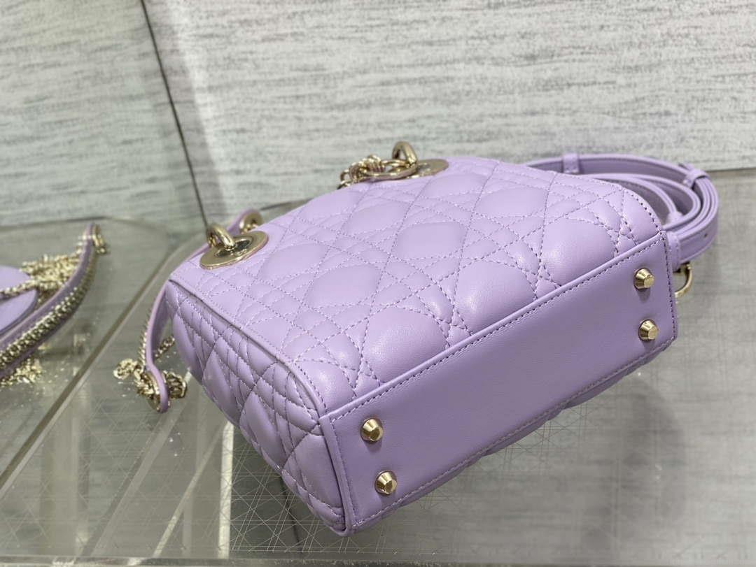 Dior M0505 Mini Lady Dior Bag Lilac Cannage Lambskin