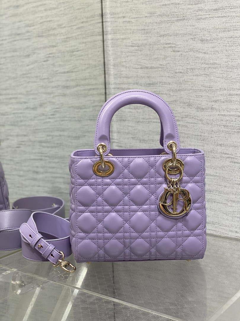 Dior M0531 Small Lady Dior Bag Purple Cannage Lambskin
