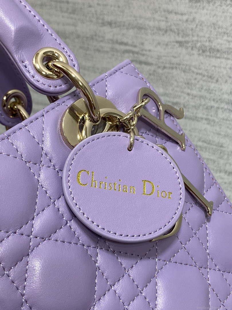 Dior M0531 Small Lady Dior Bag Purple Cannage Lambskin