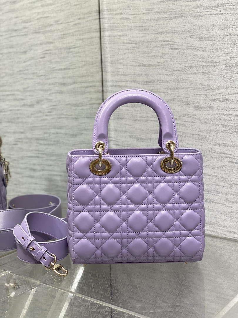 Dior M0531 Small Lady Dior Bag Purple Cannage Lambskin