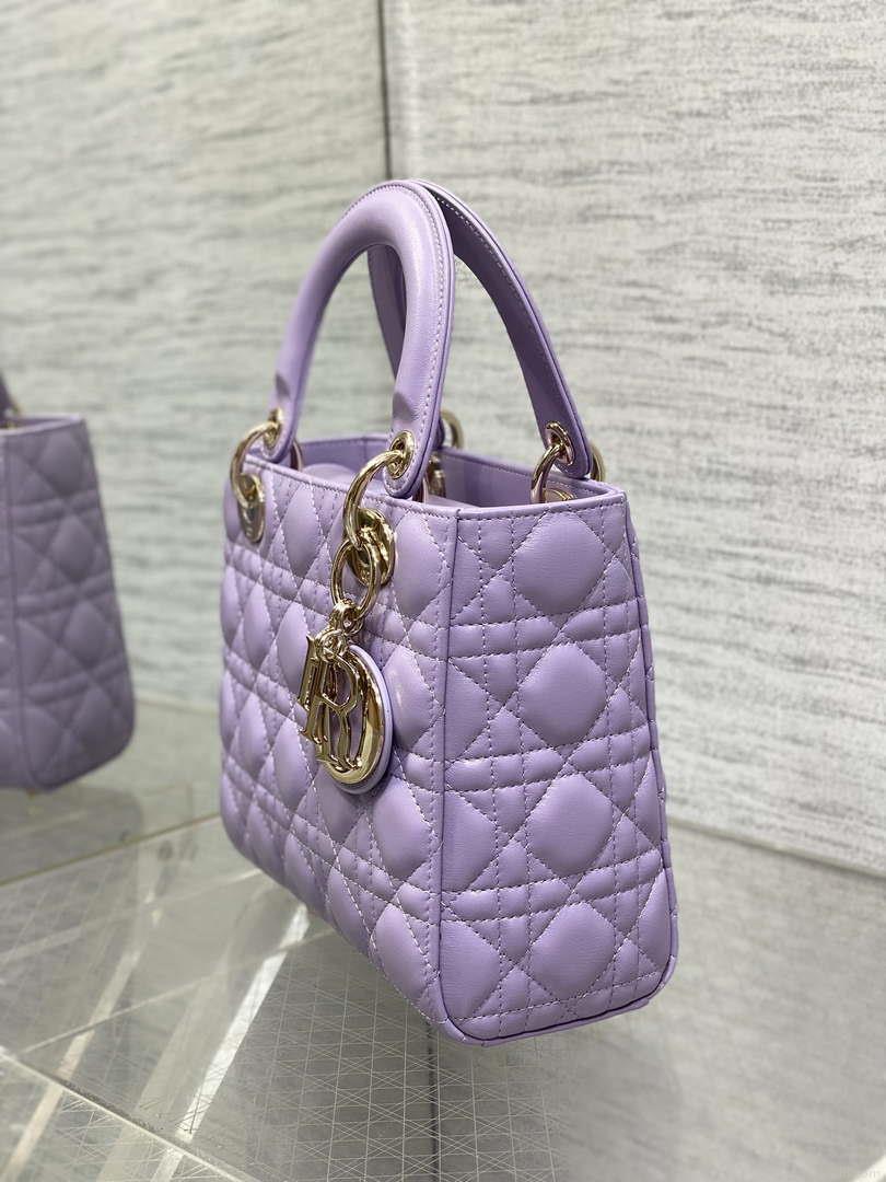 Dior M0531 Small Lady Dior Bag Purple Cannage Lambskin