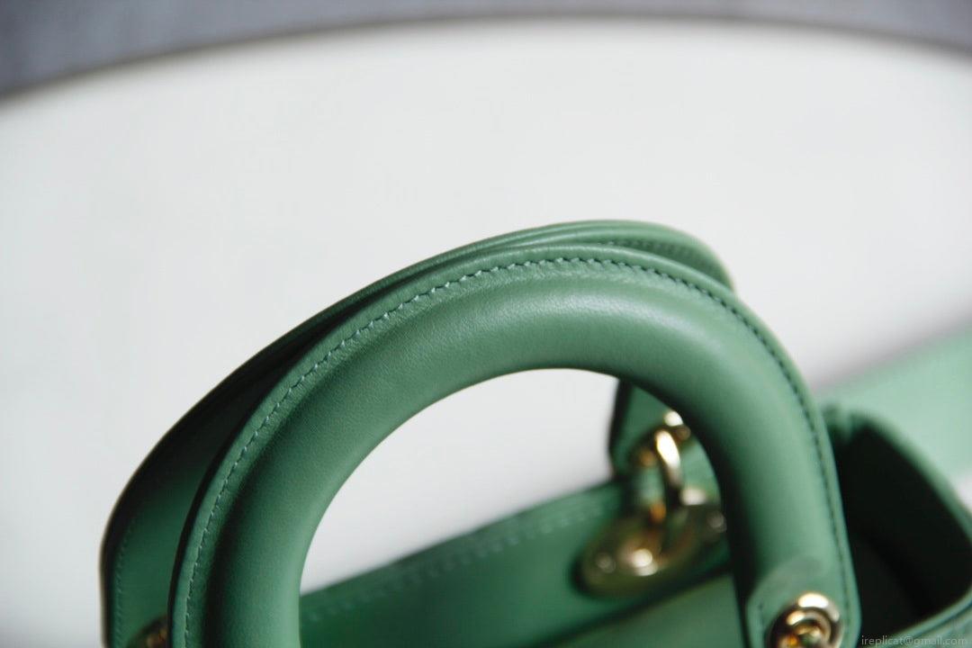 Dior M0531 Small Lady Dior Bag Green Cannage with Green enamel buckle
