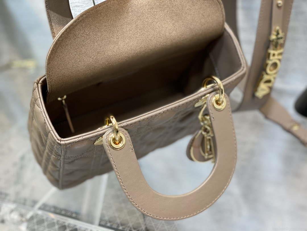Dior M0531 Small Lady Dior Bag Mike tea Cannage with Mike tea enamel buckle