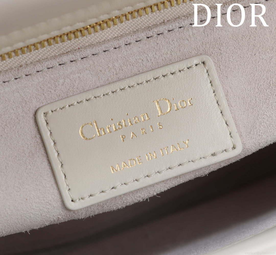 Dior M0538 Small Lady Dior My ABCDior Bag Latte Cannage Lambskin with Gold-Finish
