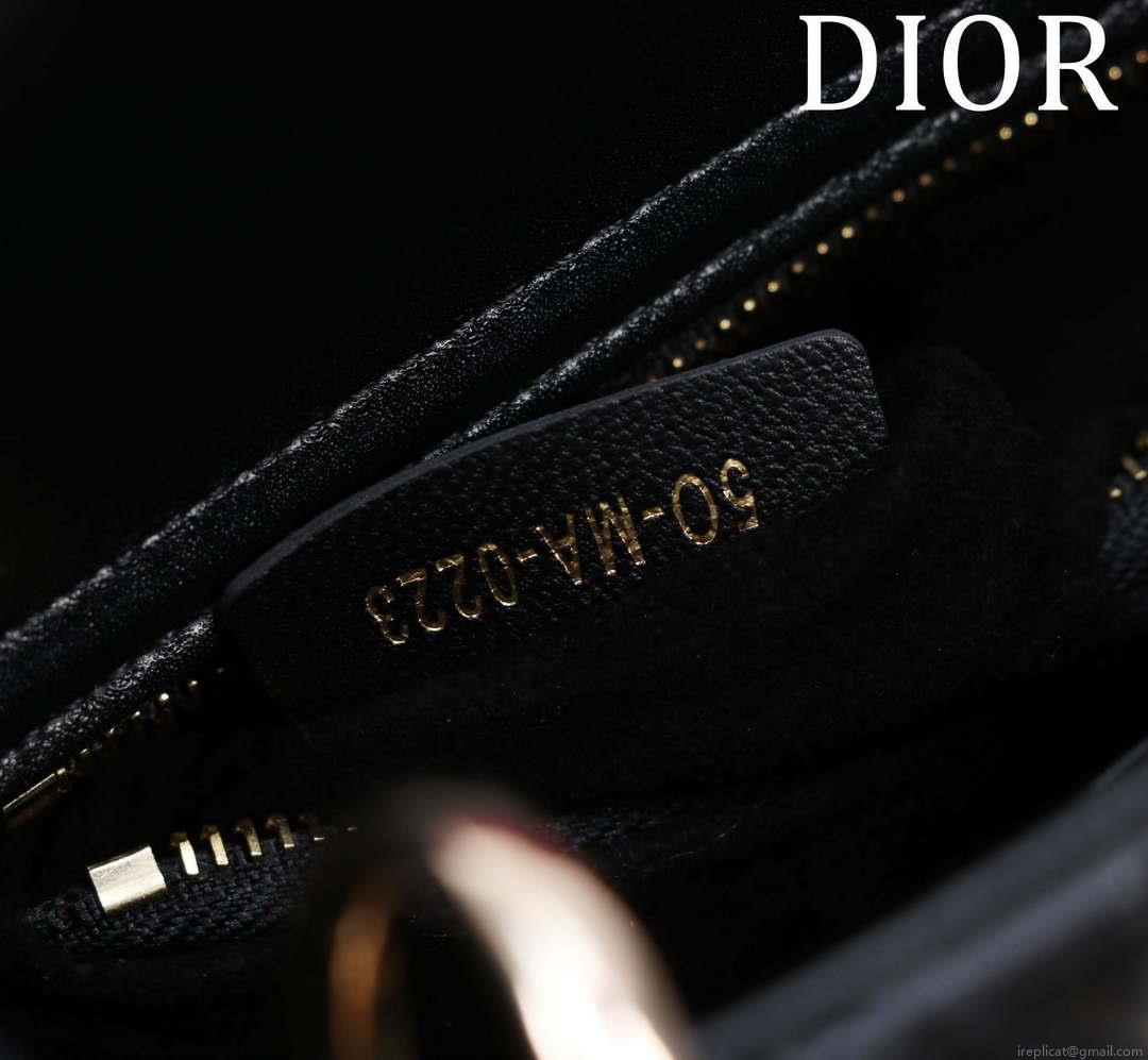 Dior M0538 Small Lady Dior My ABCDior Bag Black Cannage Lambskin with Gold-Finish