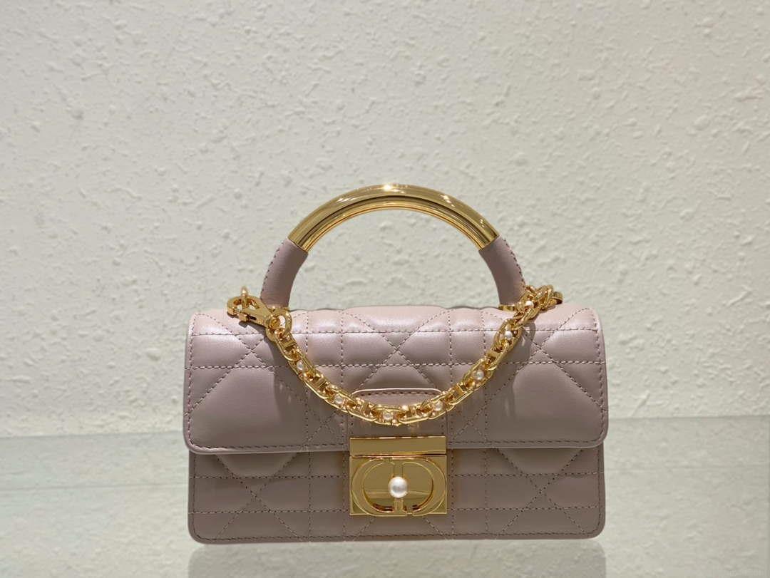 Dior M4401 Mini Dior Ange Bag Pink Macrocannage Calfskin