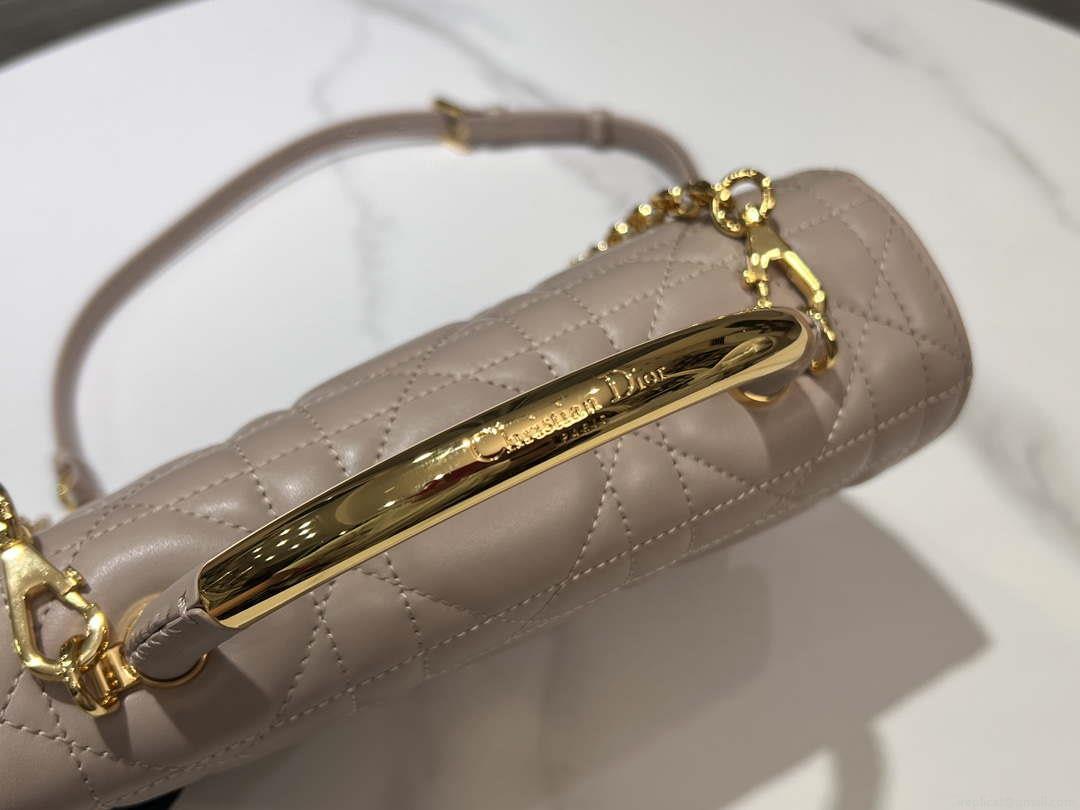 Dior M4402 Medium Dior Ange Bag Pink Macrocannage Calfskin