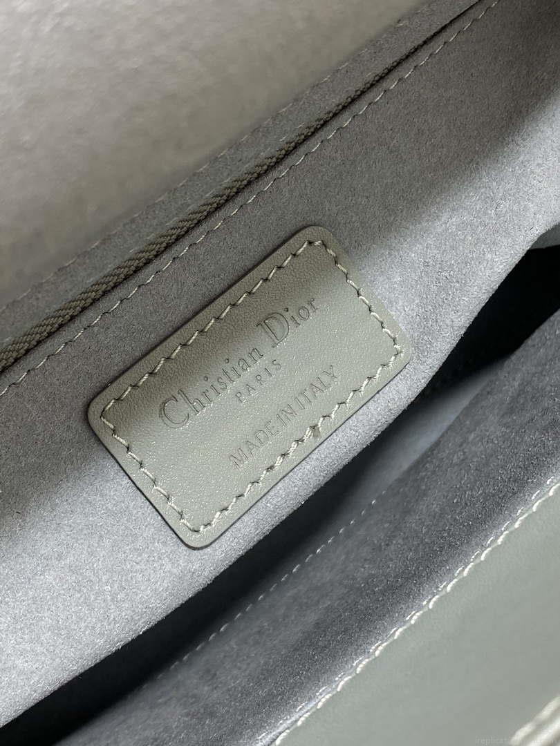 Dior M0538 Small Lady Dior Bag Matte Gray Cannage Calfskin with Diamond Motif