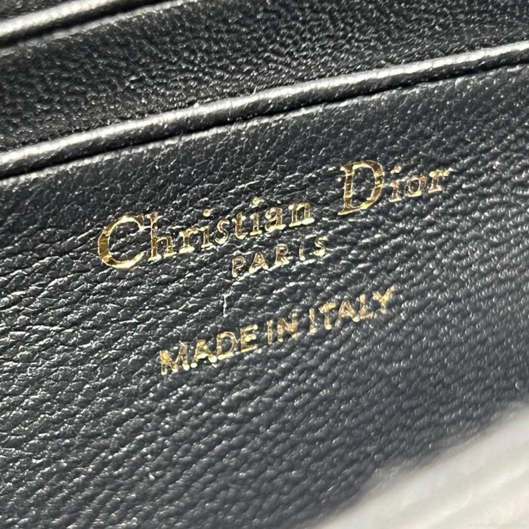 Dior S0980 Mini Miss Dior Bag Latte Cannage Lambskin Black