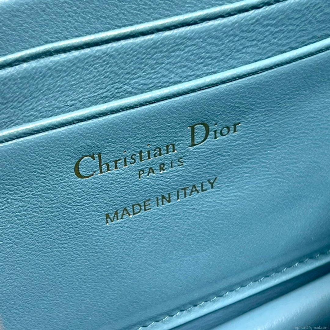 Dior S0980 Mini Miss Dior Bag Latte Cannage Lambskin Blue
